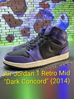 Air Jordan 1 Retro Mid "Dark Concord" (2014) Mens 11 EUC